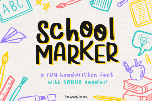 School Marker: A Playful Display Font for Modern Editorial Design